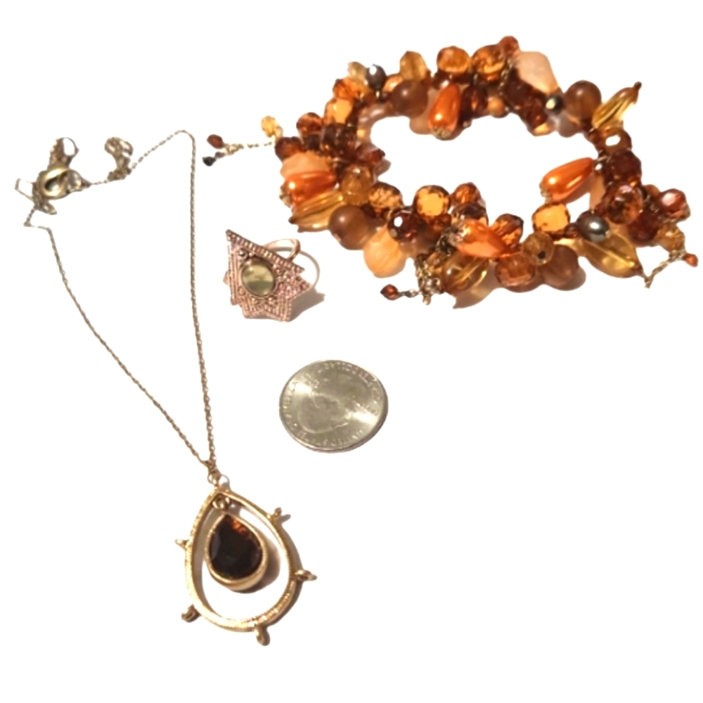 Fashion lot rosegold amber